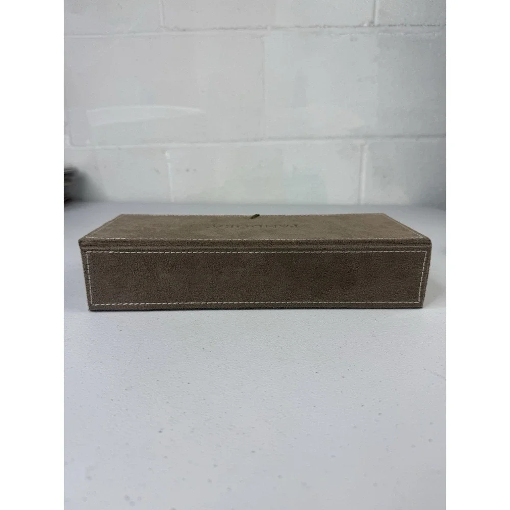 Authentic Pandora Suede Tan Jewelry Box With Inserts And Tie Down Closure Chrty